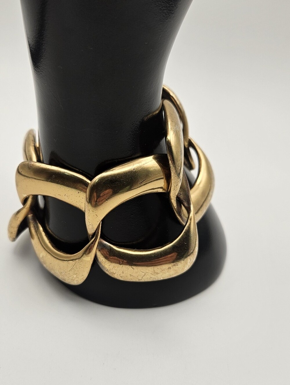 Vintage Coro Gold Tone Chunky Link Bracelet Wide Geometric Statement